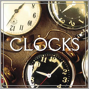 category cover art featuring a photo of different analog alarm clocks
